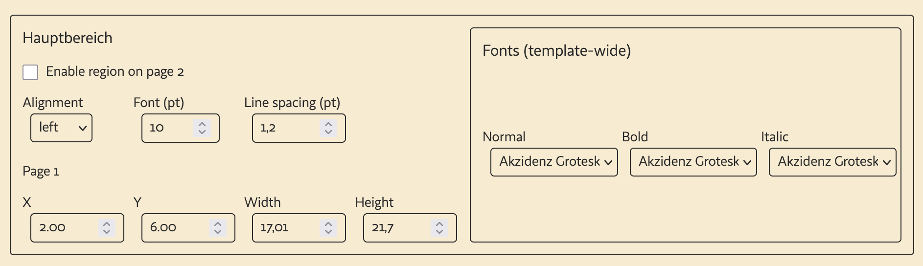 Schriftarten-Auswahl